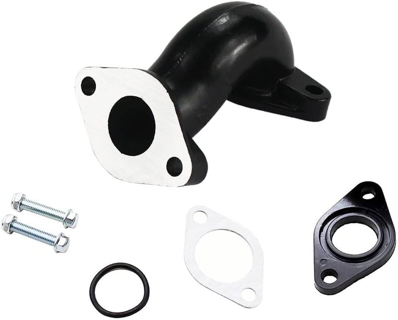 PRO BAT 19mm Intake Manifold Pipe PZ19 Carburetor Carb Throat with Gasket Screw Kit for 50cc 70cc 90cc 110cc 125cc Horizontal Engine Quad Pit Dirt Bike ATV Buggy WR43 (Black) - Image 1